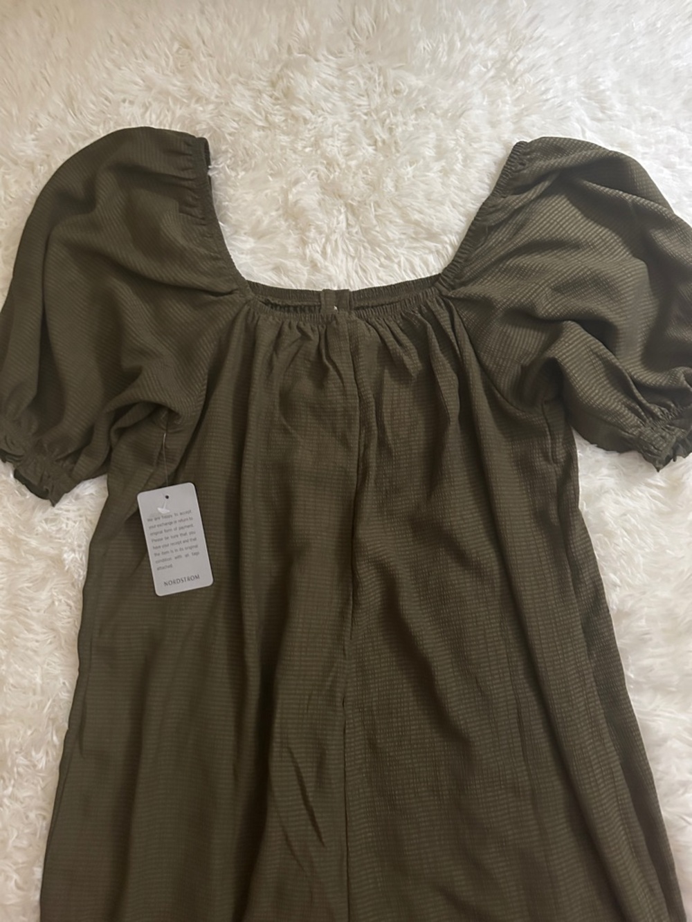 bobeau Olive Puff-Sleeve Smocked Jumpsuit - Picture 9 of 10
